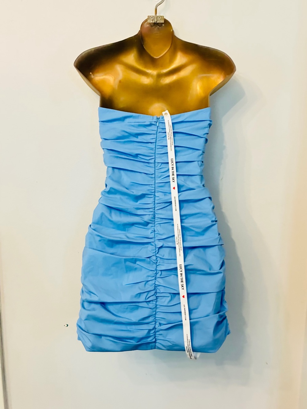 Lucy In The Sky Ruched Cutout Mini Dress – Blue Formal Party – Size S - Picture 6 of 6